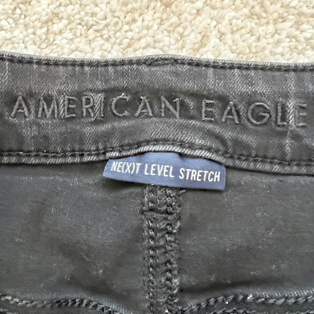 Black destroyed AE jeans